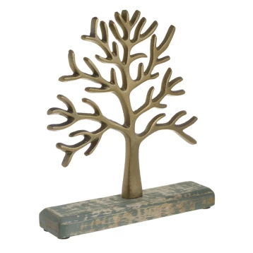 Διακοσμητικό Δέντρο Αλουμινίου/Ξύλινο Χρυσό 3-70-357-0097